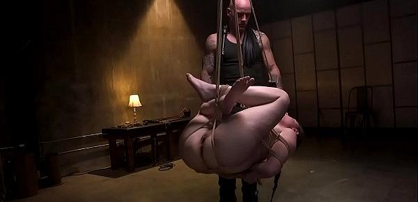  Slave in brutal bdsm whipped and fucked